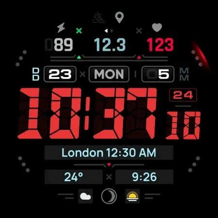 SH057 Watch Face, WearOS watch screenshot 12