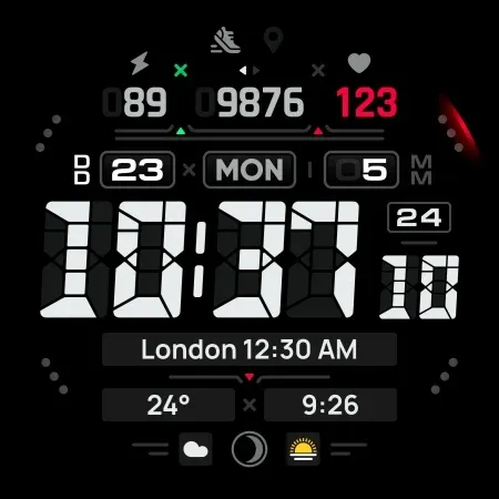 SH057 Watch Face, WearOS watch screenshot 9
