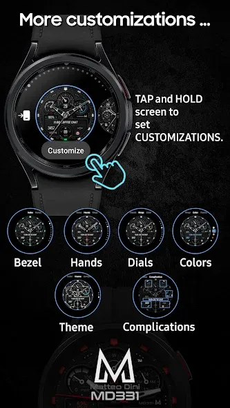 MD331 Analog watch face screenshot 7