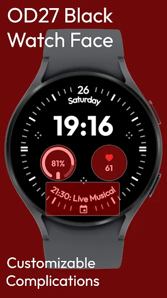 OD27 Black Watch Face screenshot 20