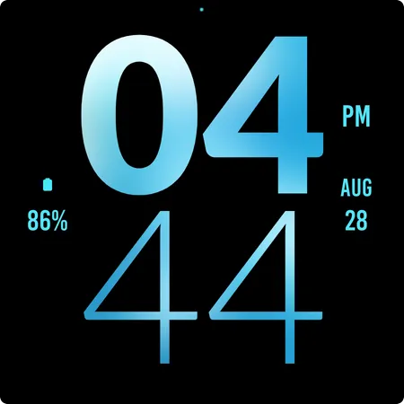 Blue Large Watch Face screenshot 4