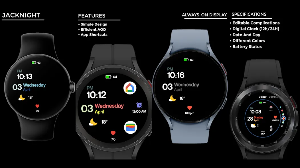 Jacknight - watch face screenshot 15