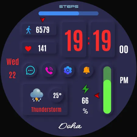 Doha Digital Watch Face screenshot 33