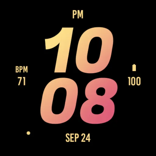 Peach Bold Watch Face screenshot 4