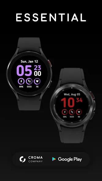 Essential Watch Face Wear OS screenshot 2