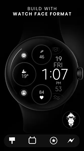 Digital Black v2 watch face screenshot 3