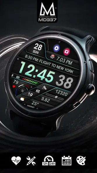 MD337 Digital watch face screenshot 3