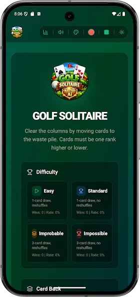 Golf Solitaire Offline Master screenshot 2