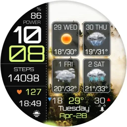 Weather 4 Days Digital Wear OS screenshot 20