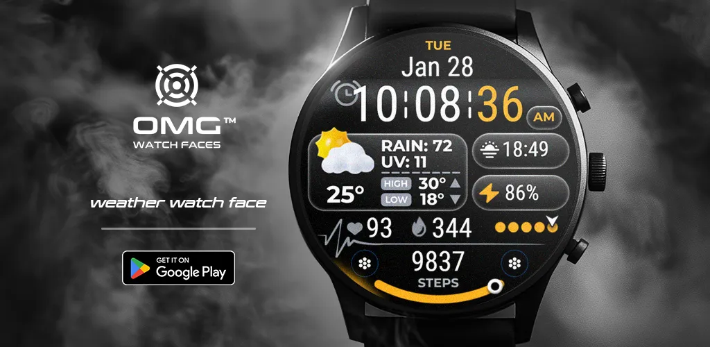 OMG 160 Weather Watch Face screenshot 1