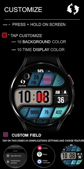 Modern Digital Watch Face IN21 screenshot 5