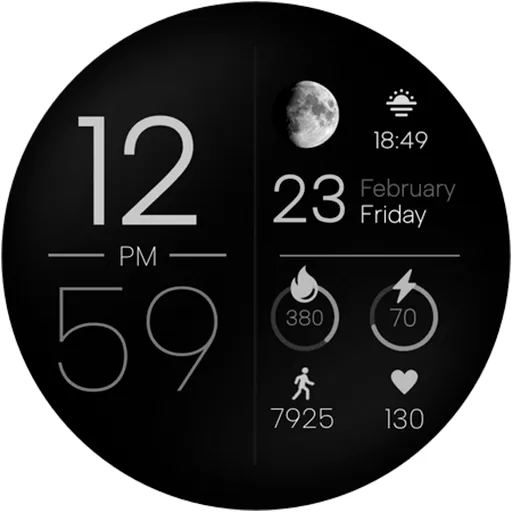 Minimal Digital Watch Face IO screenshot 17