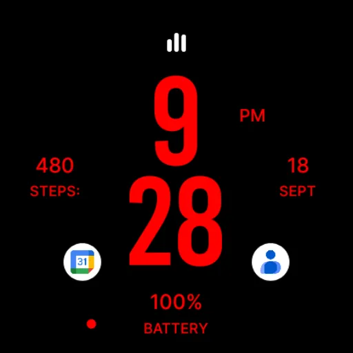 Flat Red Watch Face screenshot 4