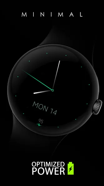 Minimal Black v27 watch face screenshot 2