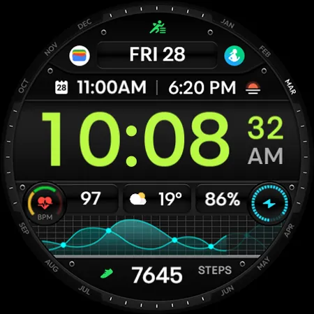 TVV Sport 7 Digital Watch Face screenshot 9