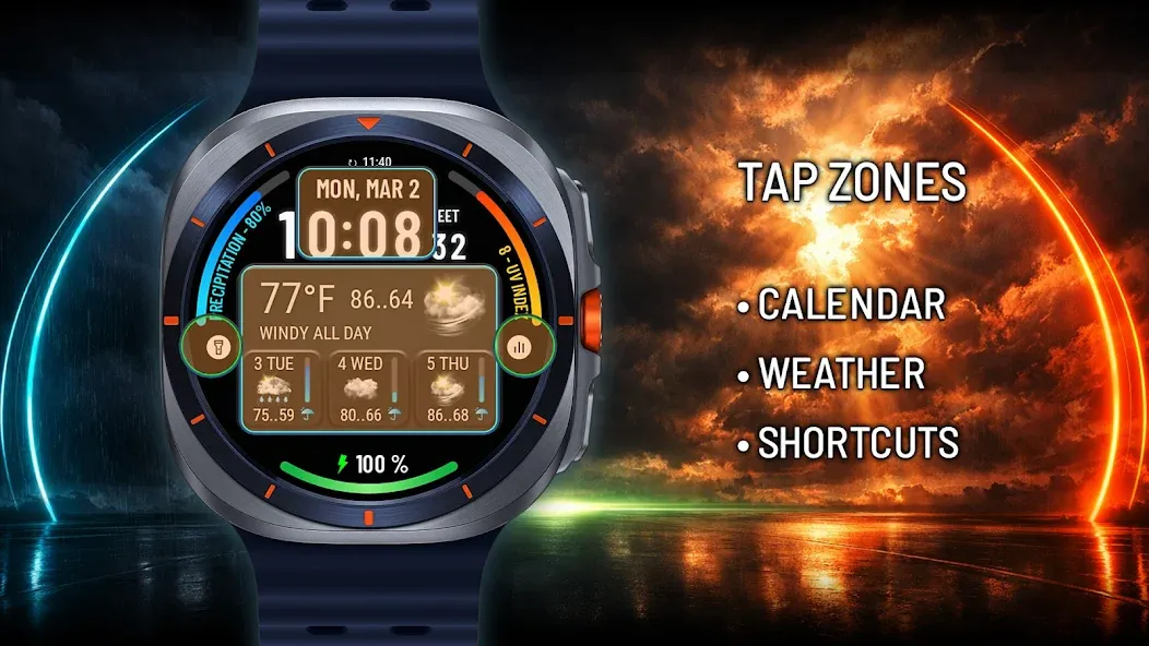 Weather watch face W10 screenshot 2