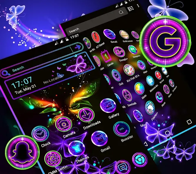 Glow Butterfly Launcher Theme screenshot 4