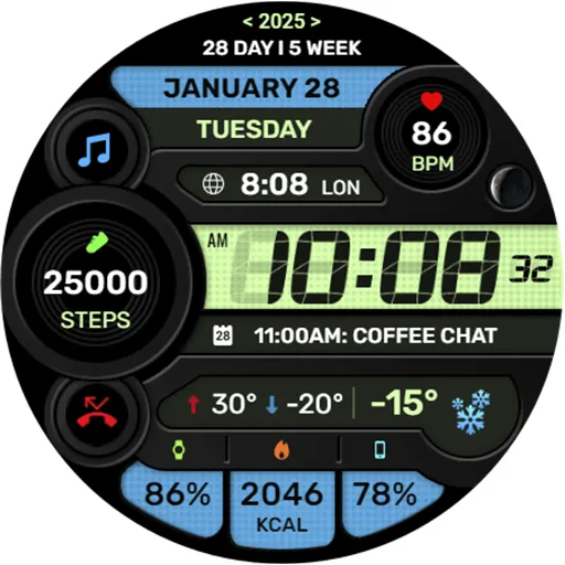WFP 299 Digital watch face screenshot 34
