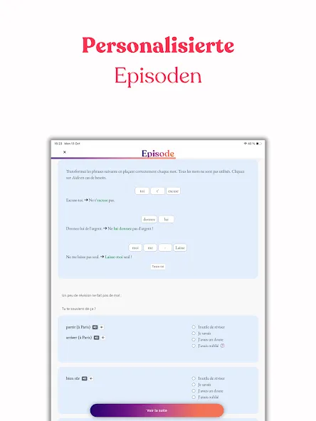 Gymglish: Sprachen lernen screenshot 13