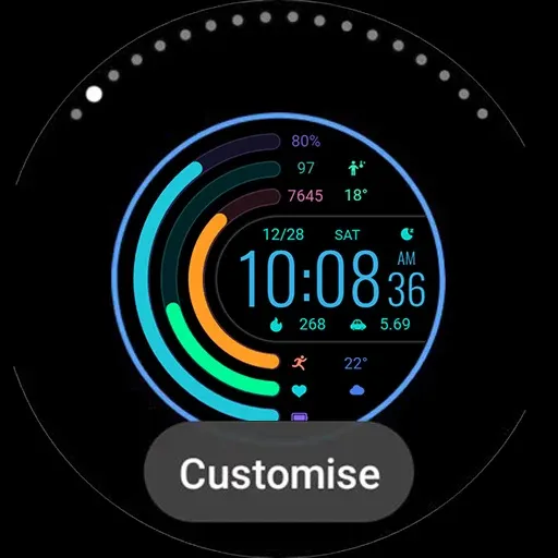 ZKin WatchFace Half Wheel Ring screenshot 29