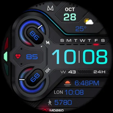 MD260 Digital watch face screenshot 34