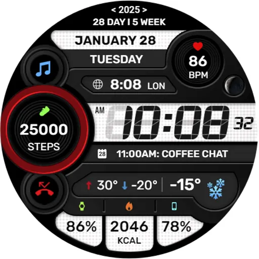 WFP 299 Digital watch face screenshot 33