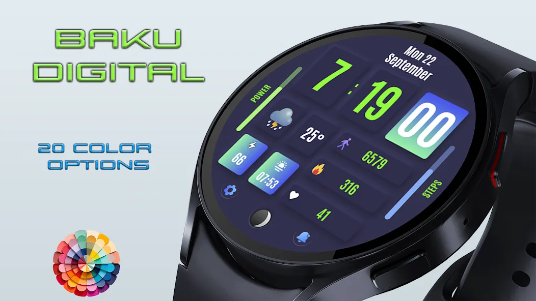 Baku Digital Watch Face screenshot 2