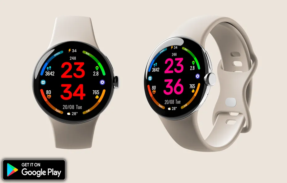Digital Rotes Watch Face screenshot 4