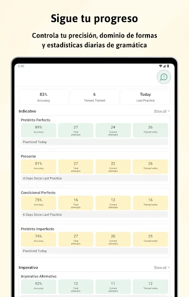 Español verbos y conjugaciones screenshot 18