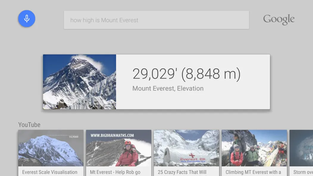 Google app for Android TV screenshot 8