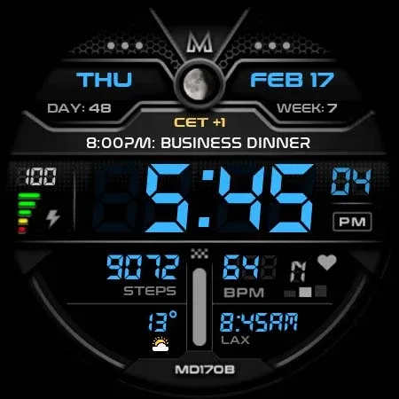 MD170B Digital watch face screenshot 10