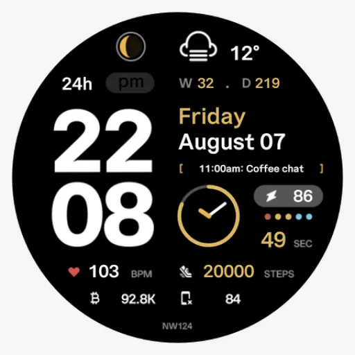 NW124: Digital watch face screenshot 11