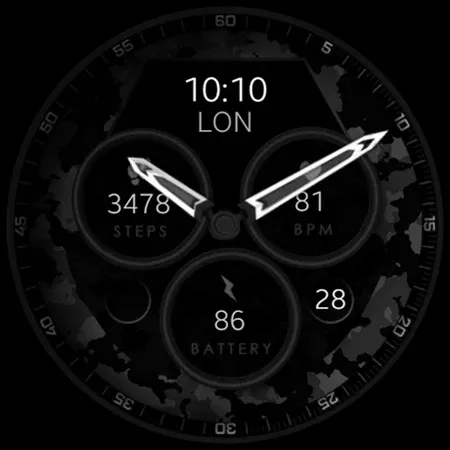 Dream 34 dark analog watchface screenshot 11