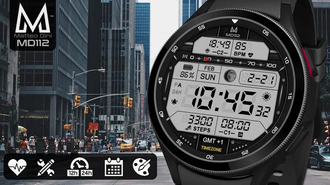 MD112 Digital watch face screenshot 1