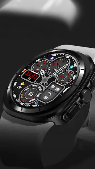 N-SPORT590 RedHybird WatchFace screenshot 2