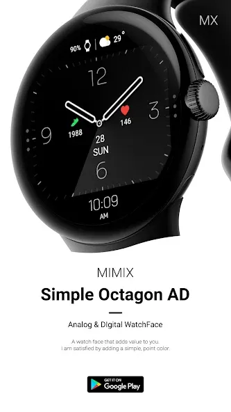 MIMIX Simple Octagon Watchface screenshot 3