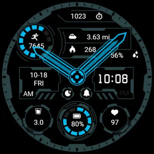 Aurora Blue Analog Watch faces screenshot 8