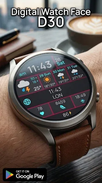 Digital watch face D30 screenshot 7