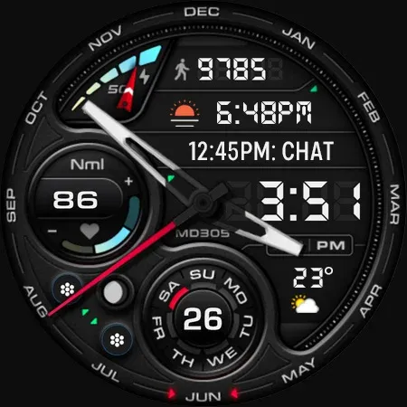 MD305 Analog watch face screenshot 33