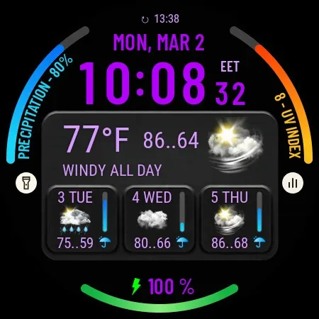 Weather watch face W10 screenshot 28