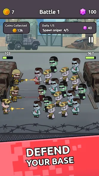 Zombie Warriors: Base Defense screenshot 1