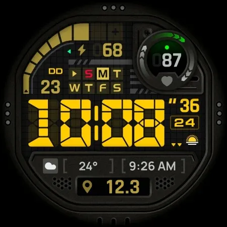 SH073 Watch Face, WearOS watch screenshot 11