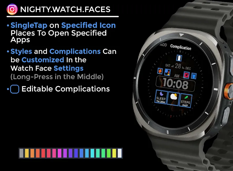 Night ver 58 - watch face screenshot 6