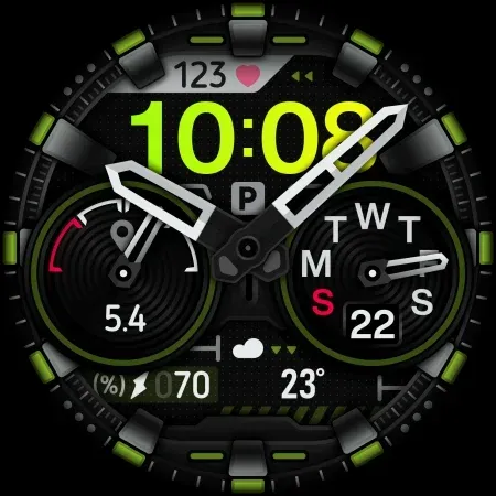 SH042 Watch Face, WearOS watch screenshot 13