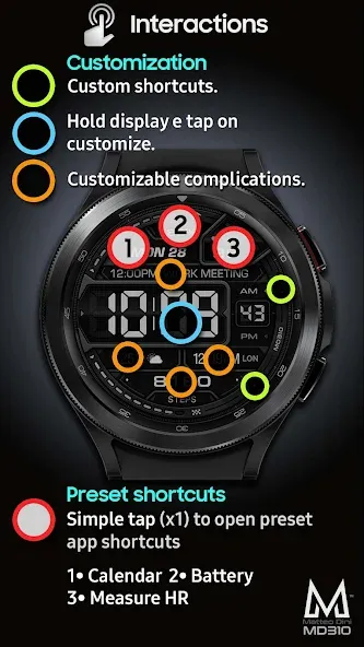 MD310 Digital watch face screenshot 7
