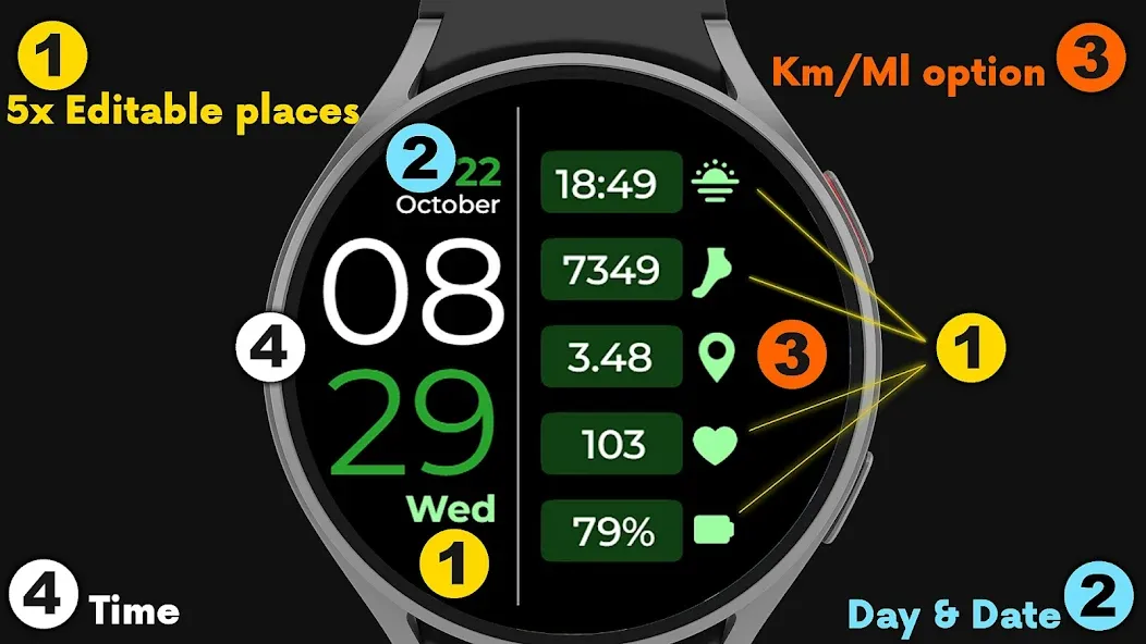 CC Clean 22 Watch Face screenshot 3