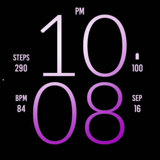 Soft Purple Light Watch Face screenshot 4