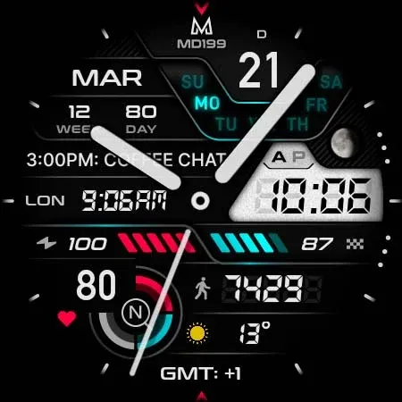 MD199: Analog watch face screenshot 22