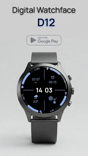 Digital Watchface D12 screenshot 1