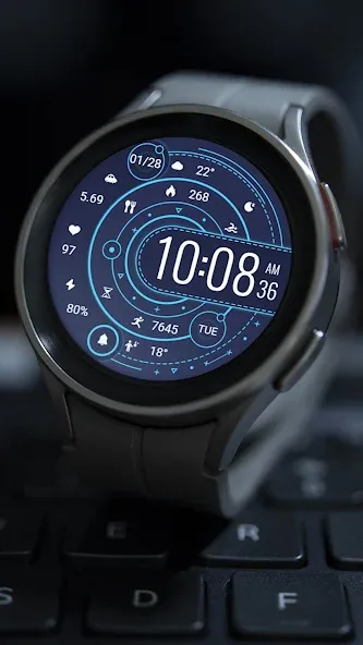 ZKin Watch Face Blue Firefly screenshot 5